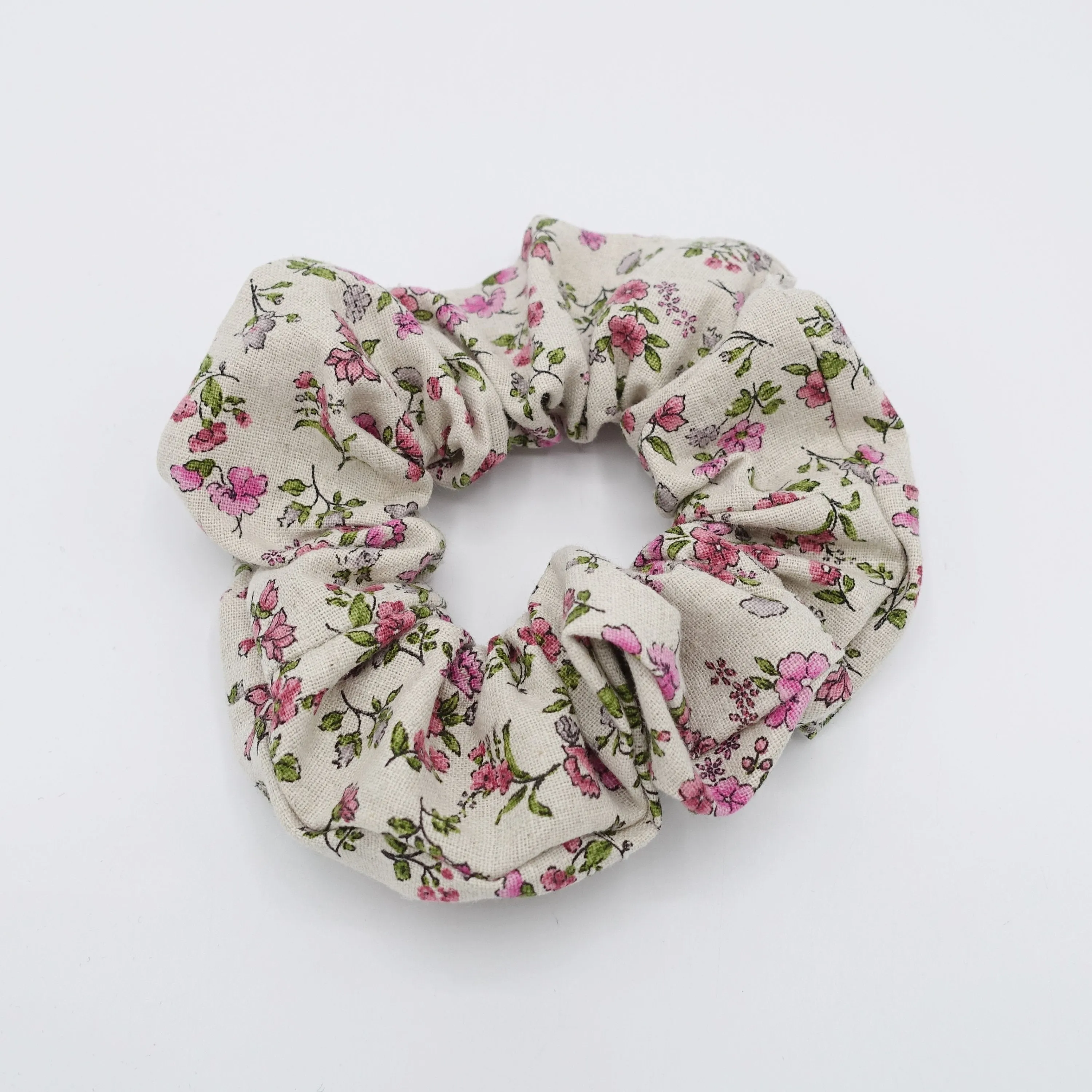 floral cotton scrunchies hair elastic accessory for women