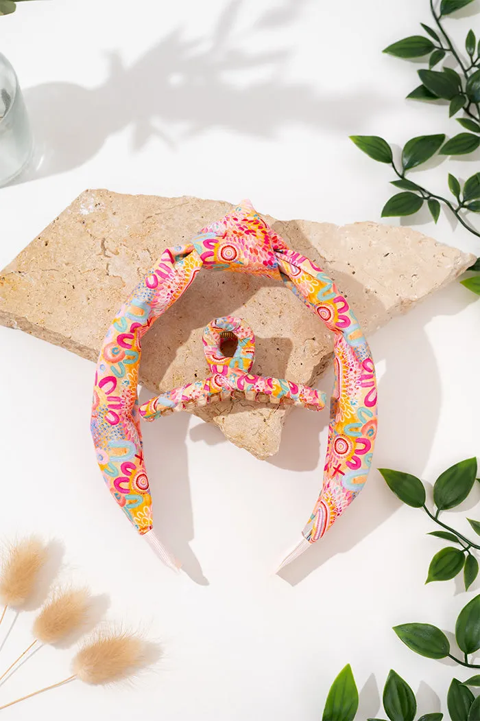Flourishing Blooms Knot Headband & Wrapped Butterfly Claw Clip