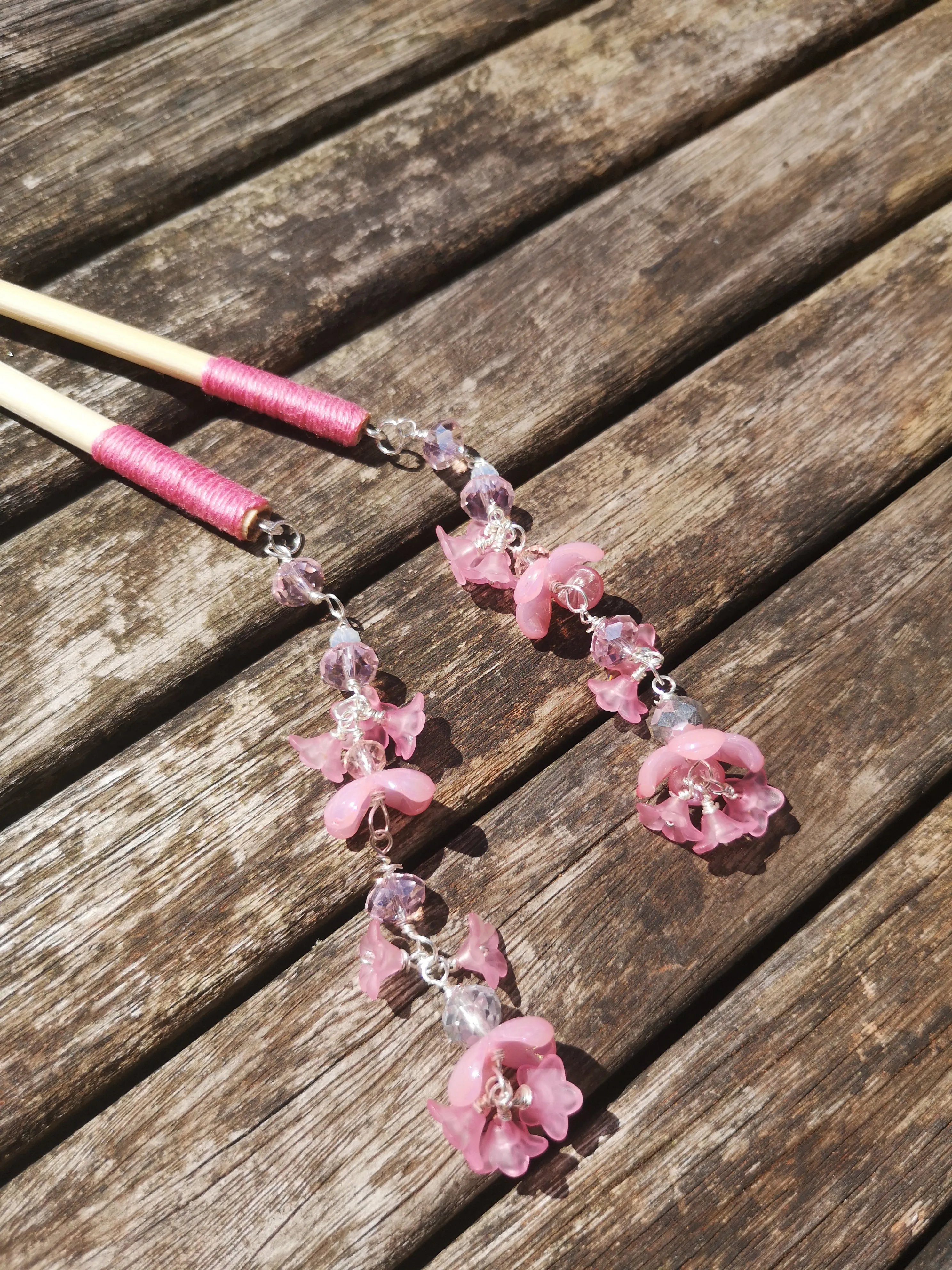 Geisha: hair sticks, Hair chopsticks, beaded hair accessories, sold per pair, Hair Jewellery