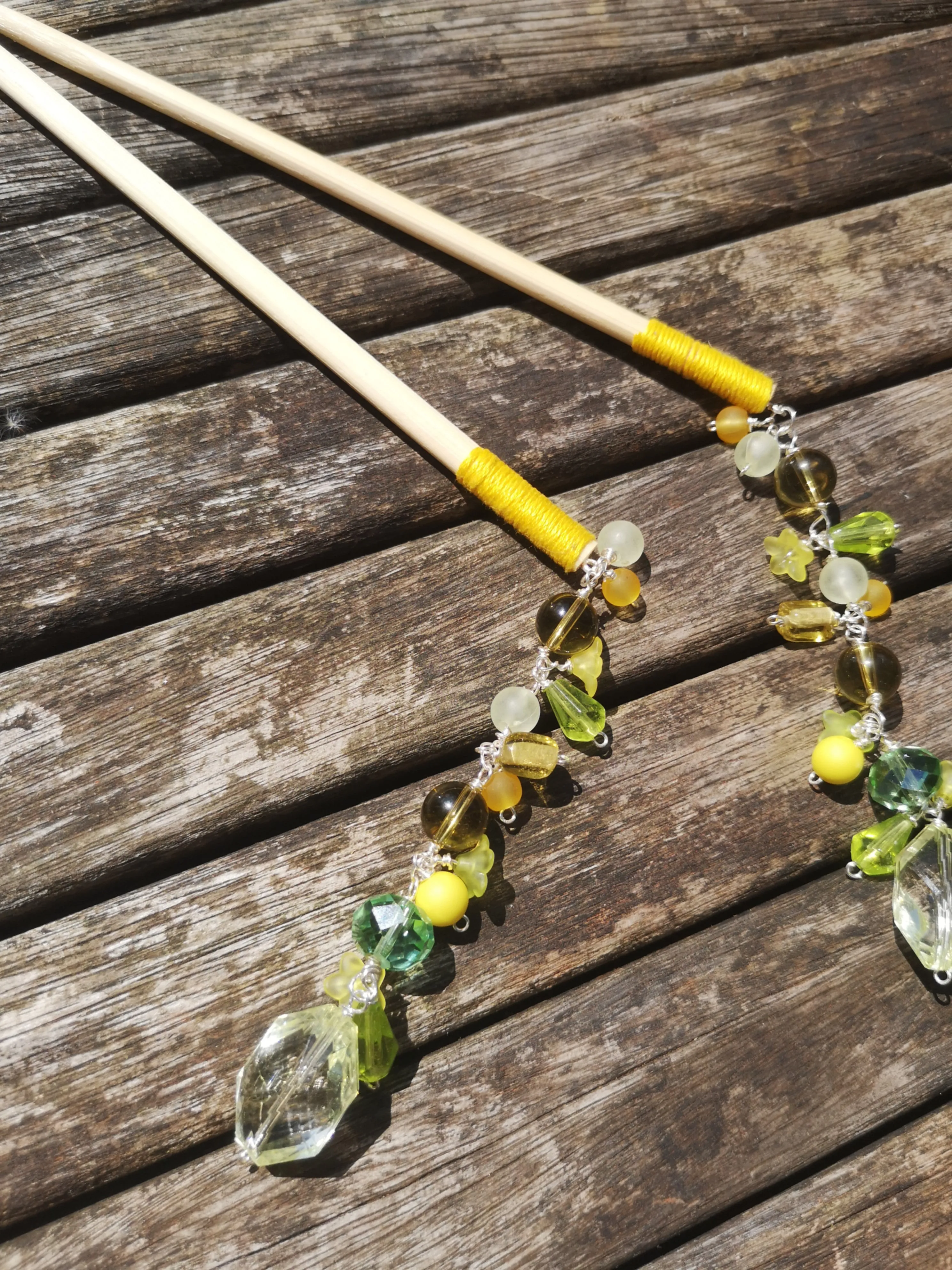 Geisha: hair sticks, Hair chopsticks, beaded hair accessories, sold per pair, Hair Jewellery