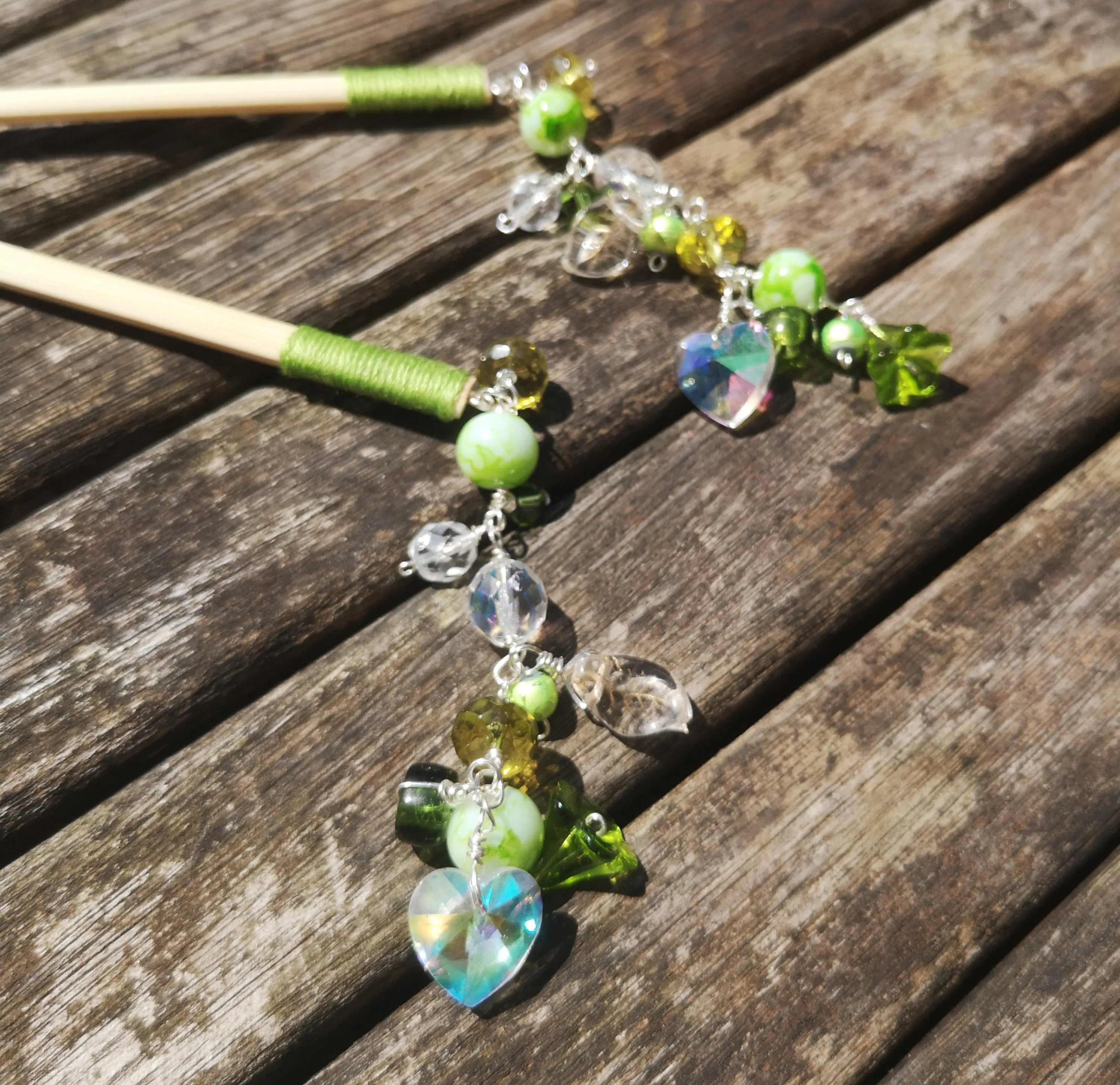 Geisha: hair sticks, Hair chopsticks, beaded hair accessories, sold per pair, Hair Jewellery