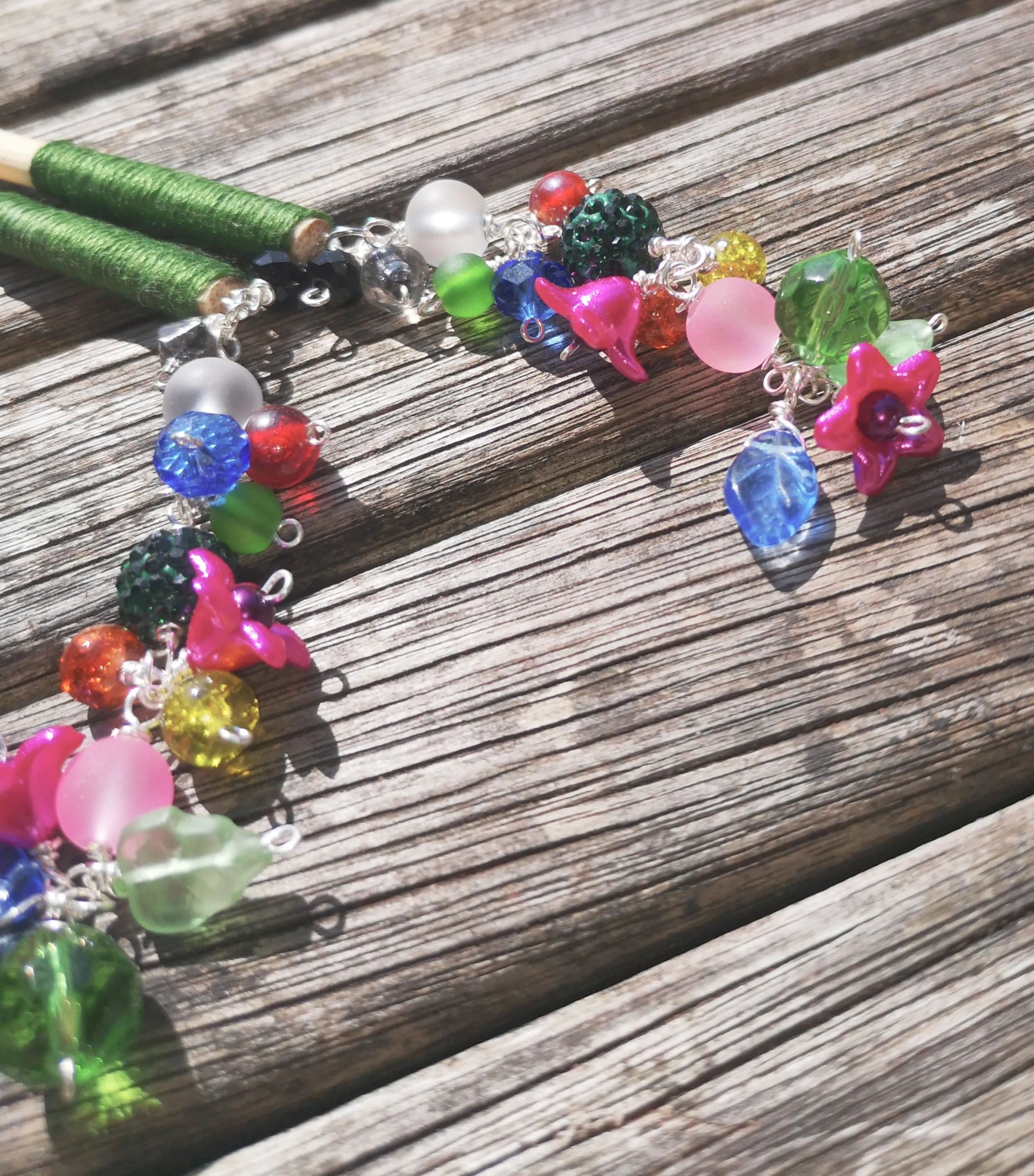 Geisha: hair sticks, Hair chopsticks, beaded hair accessories, sold per pair, Hair Jewellery