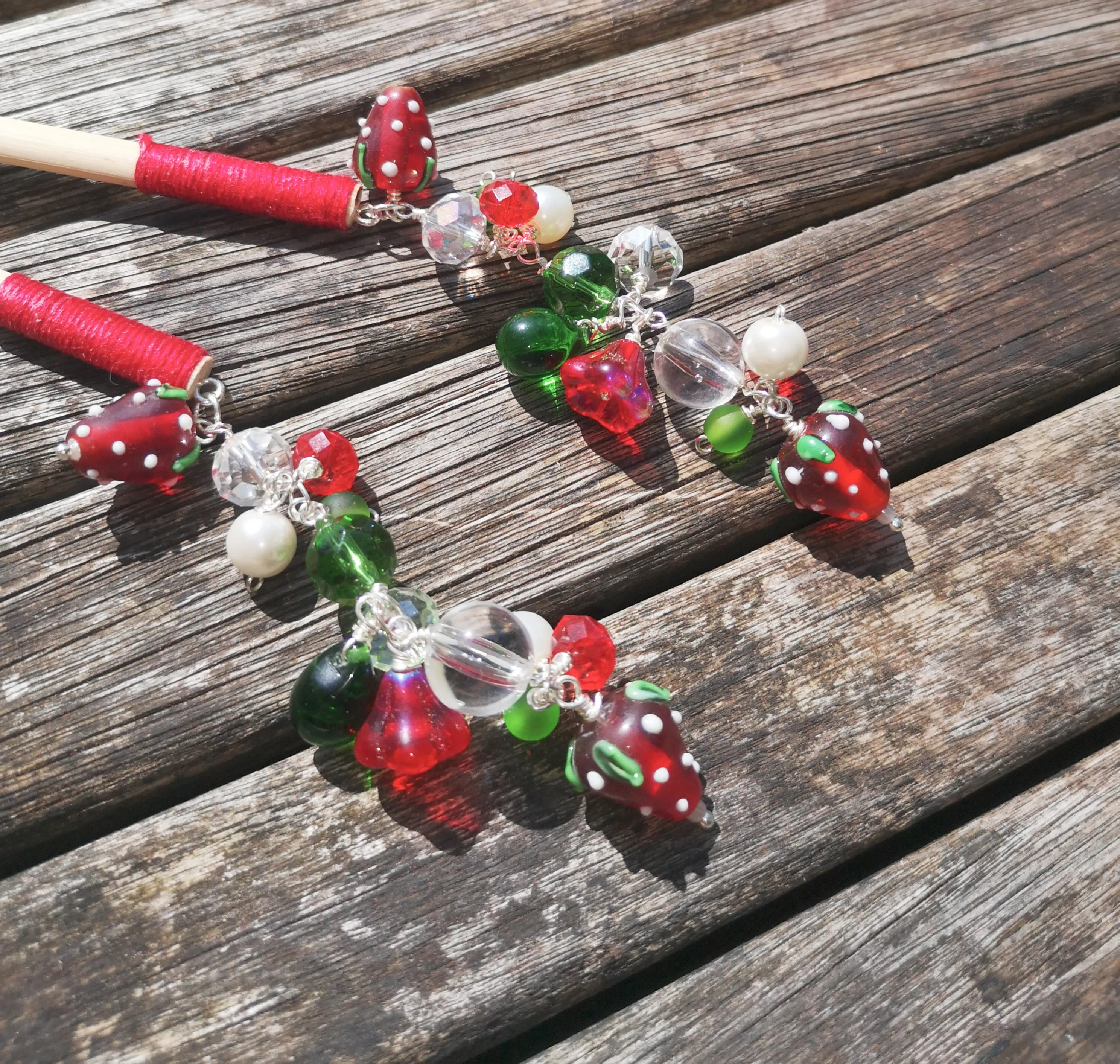 Geisha: hair sticks, Hair chopsticks, beaded hair accessories, sold per pair, Hair Jewellery