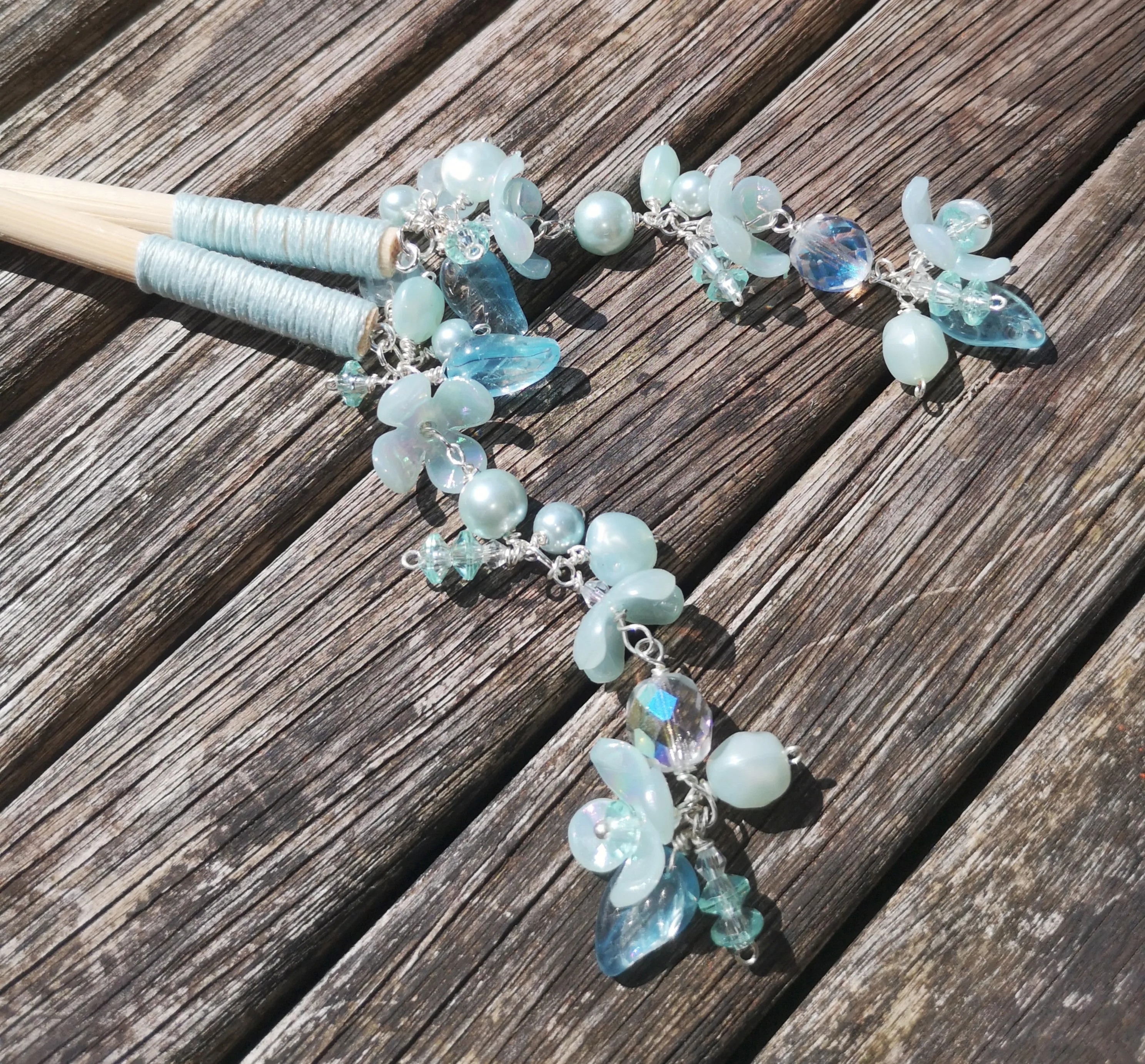 Geisha: hair sticks, Hair chopsticks, beaded hair accessories, sold per pair, Hair Jewellery