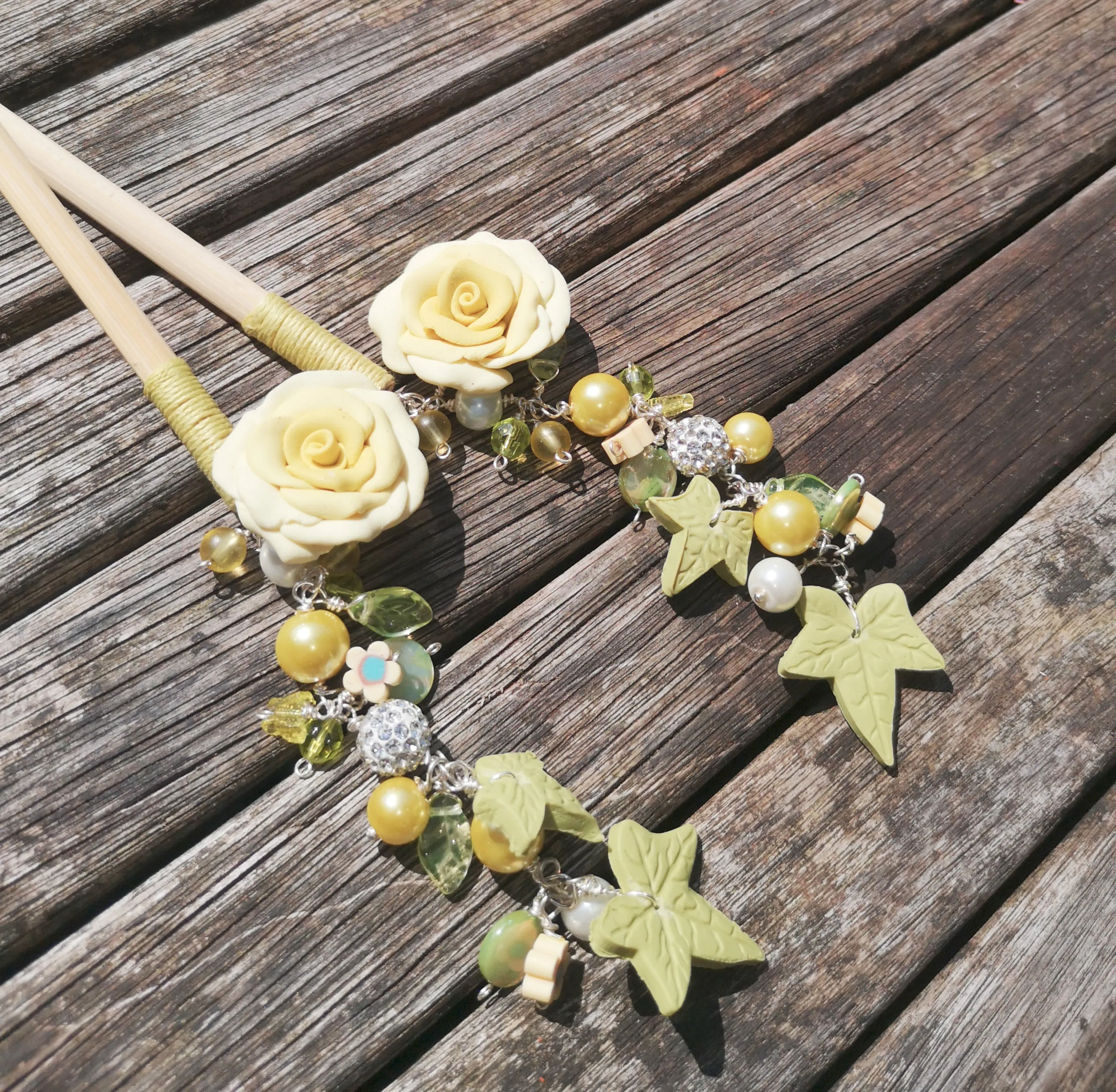 Geisha: hair sticks, Hair chopsticks, beaded hair accessories, sold per pair, Hair Jewellery