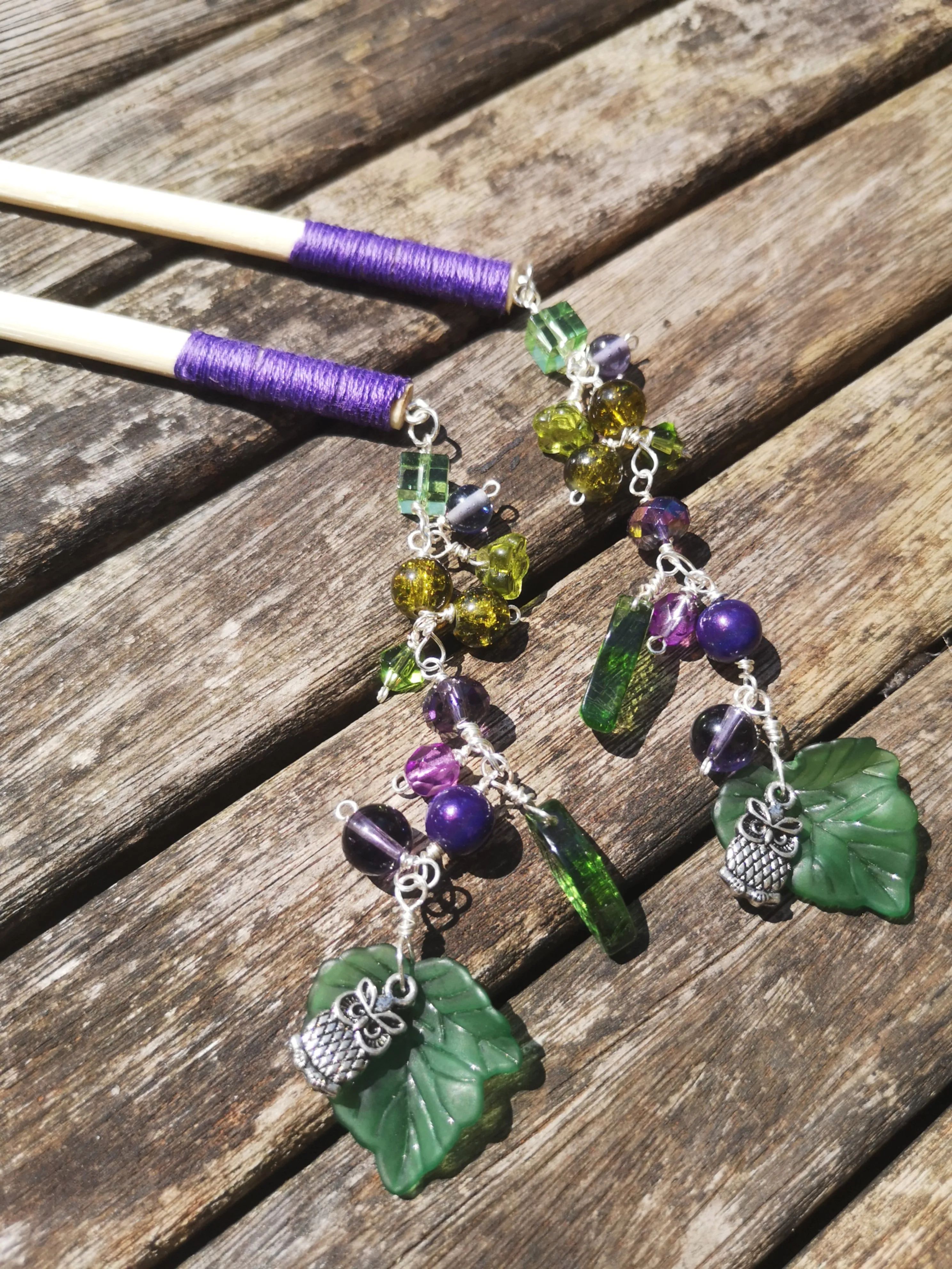 Geisha: hair sticks, Hair chopsticks, beaded hair accessories, sold per pair, Hair Jewellery