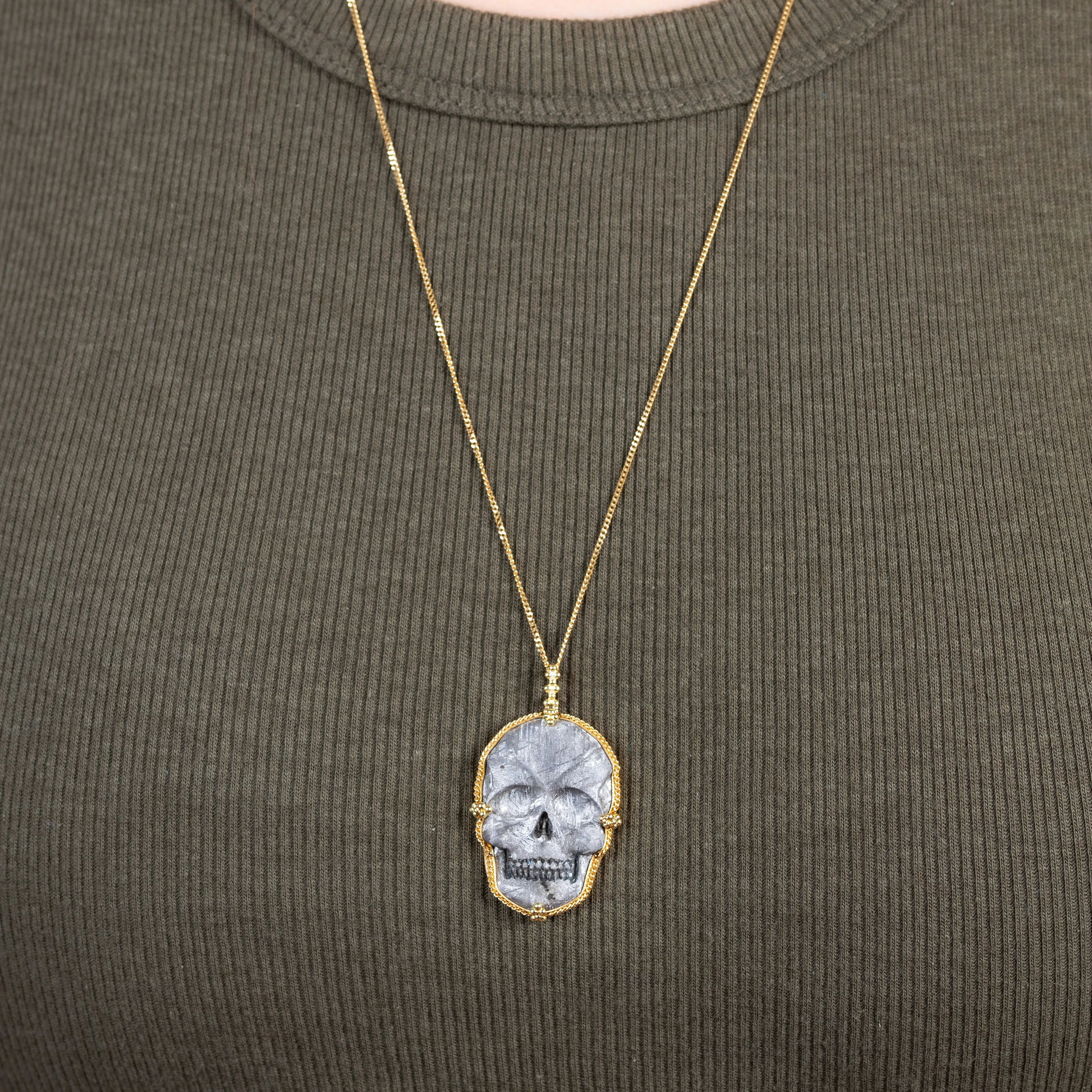 Gibeon Meteorite Skull Necklace