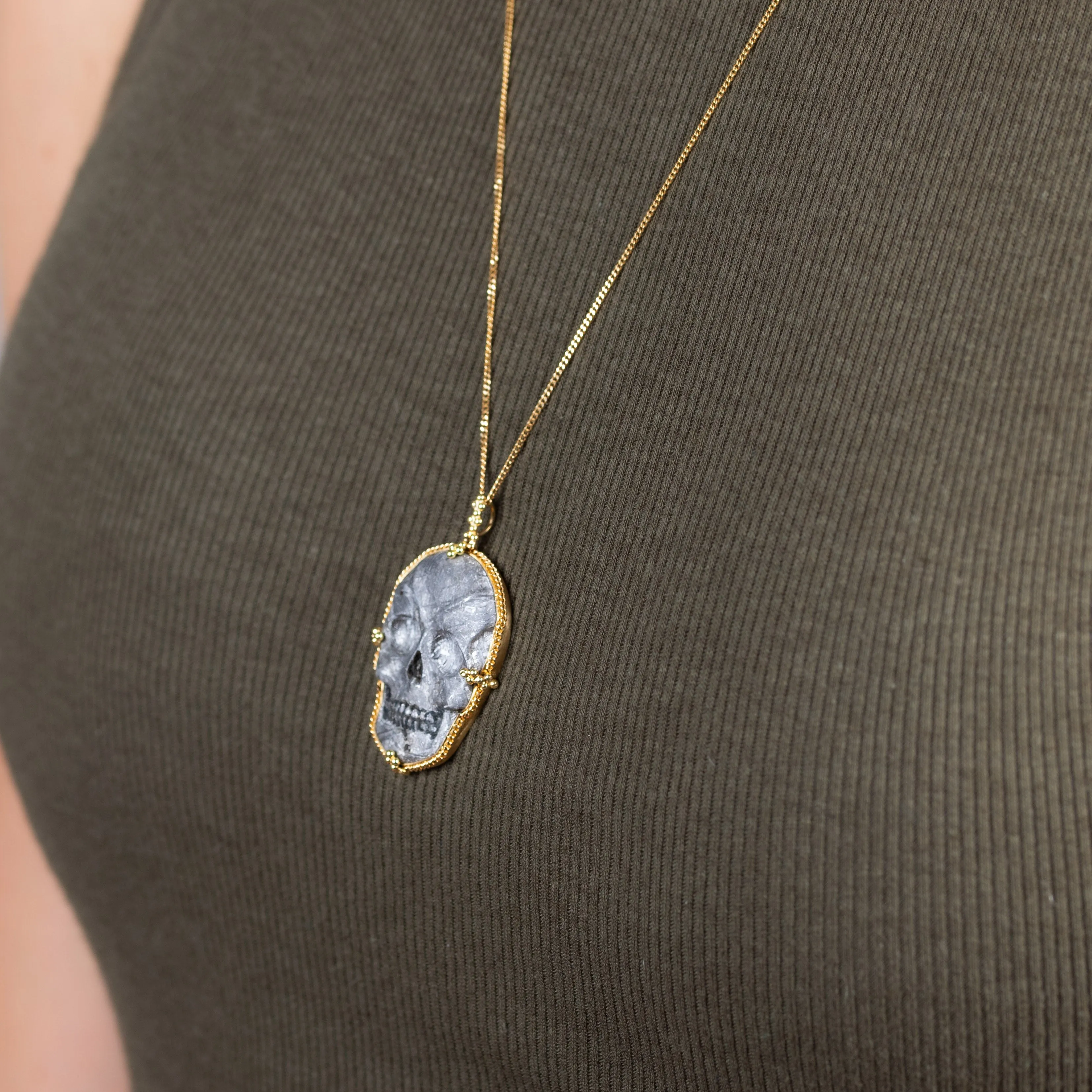 Gibeon Meteorite Skull Necklace