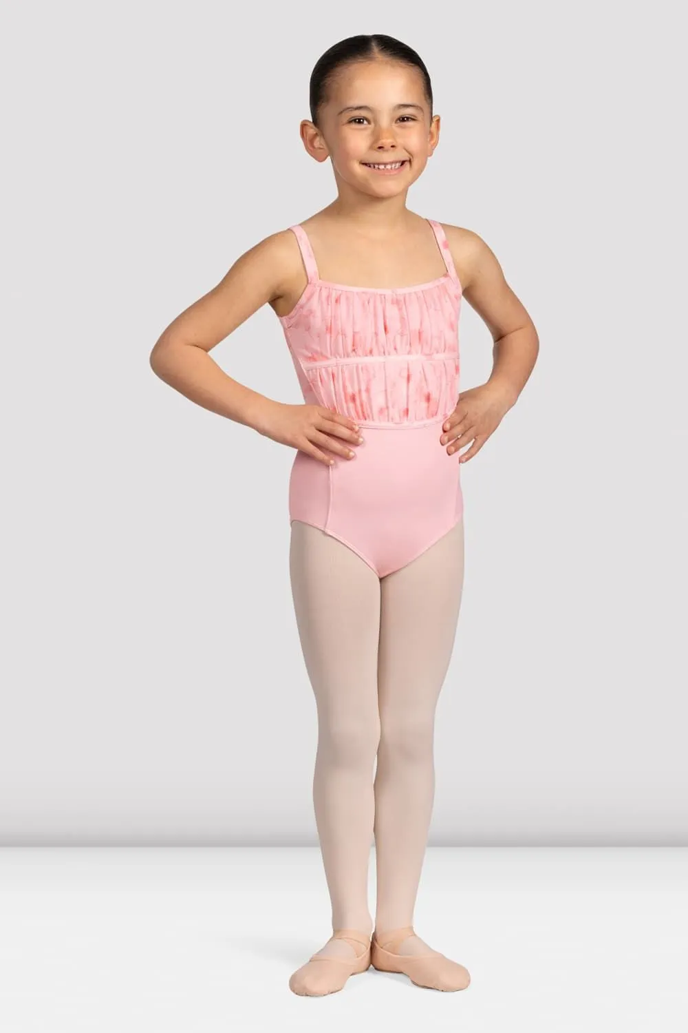Floral Mesh Back Leotard for Girls with Brooke Design