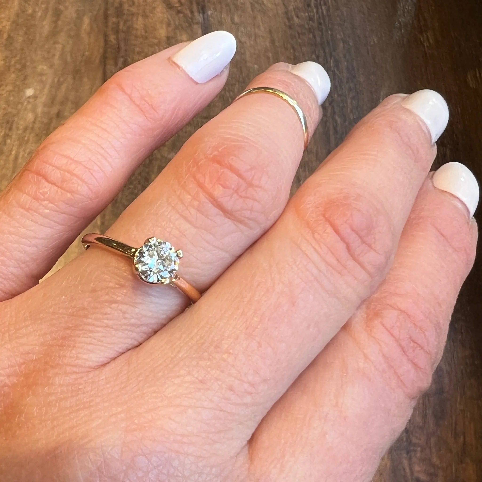 Graceful .63ct Old European Cut Diamond Solitaire Ring