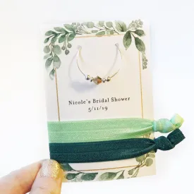 Greenery Bridal Shower Favors, Swarovski Wine Charm and Hair Ties -  GFRG100