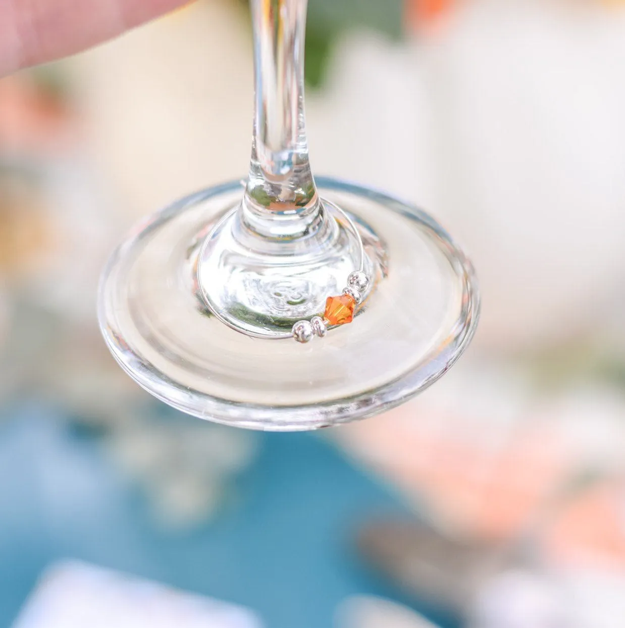 Greenery Bridal Shower Favors, Swarovski Wine Charm and Hair Ties -  GFRG100