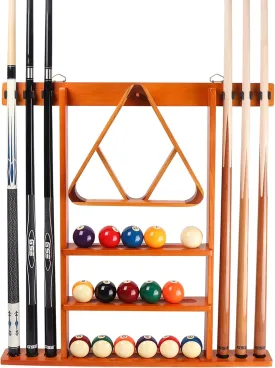 GSE Games & Sports Expert Wall Mount Rack with Score Counter Only, Hanging Wall Mounting Rack Holds 6/8 Cue Sticks, 2 Ball Racks and Full Set of Balls