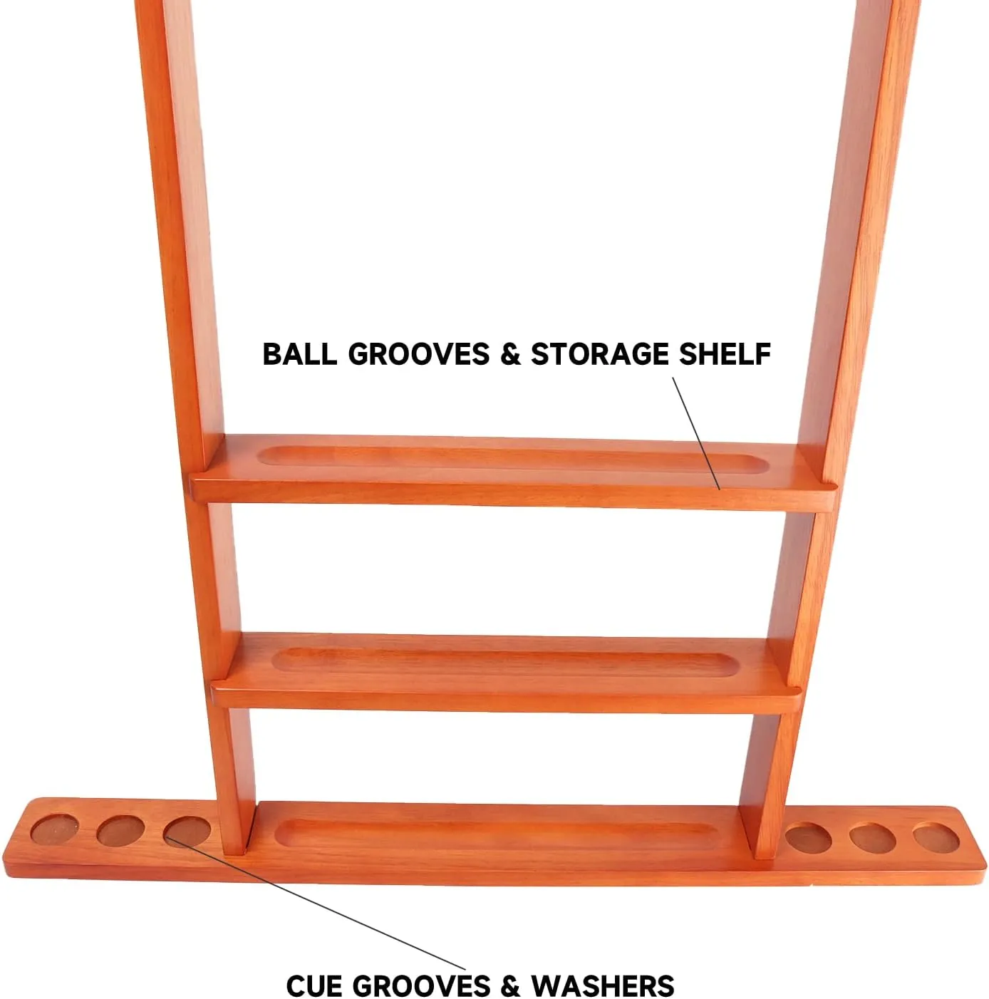 GSE Games & Sports Expert Wall Mount Rack with Score Counter Only, Hanging Wall Mounting Rack Holds 6/8 Cue Sticks, 2 Ball Racks and Full Set of Balls