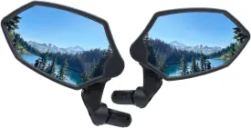 Hafny New Bar End Bike Mirror, HD Glass Lens, Ajustable & Rotatable Safe Rearview Bicycle Mirror, Blast-Resistant, HF-M6002-FR08 (Blue Glass (Universal Left or Right), 2 pc)