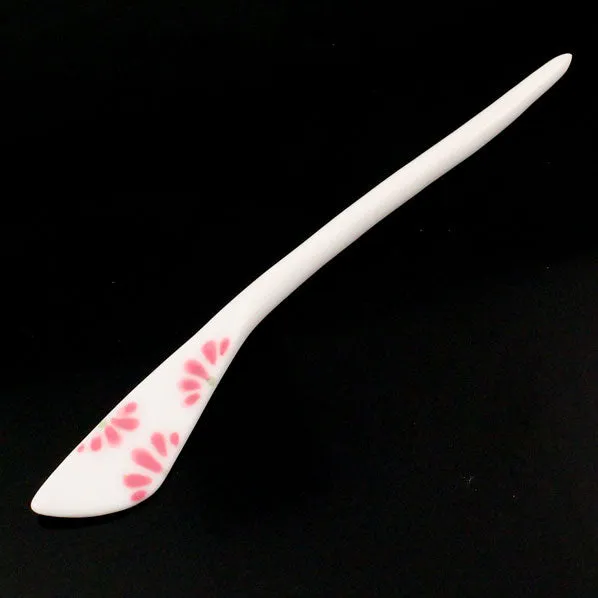 Handmade Porcelain China Freeform Hair Stick Pink Flowers