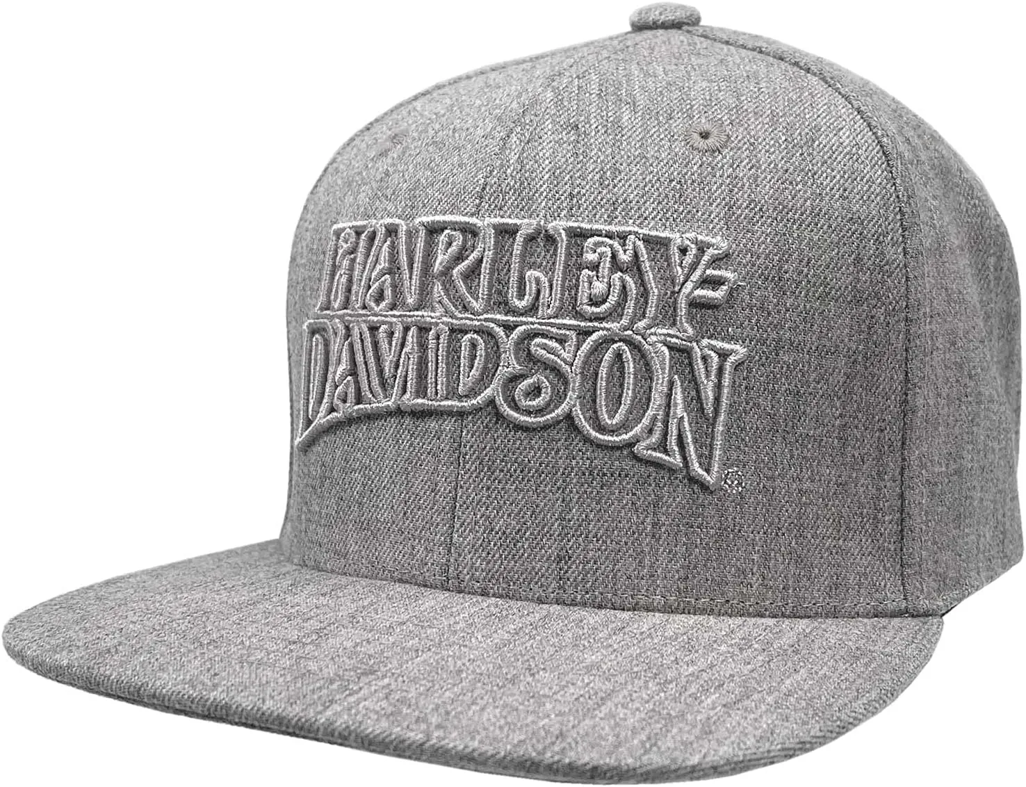 Harley-Davidson Men's Ironhead Snapback Flat Brim Baseball Cap - Heather Gray