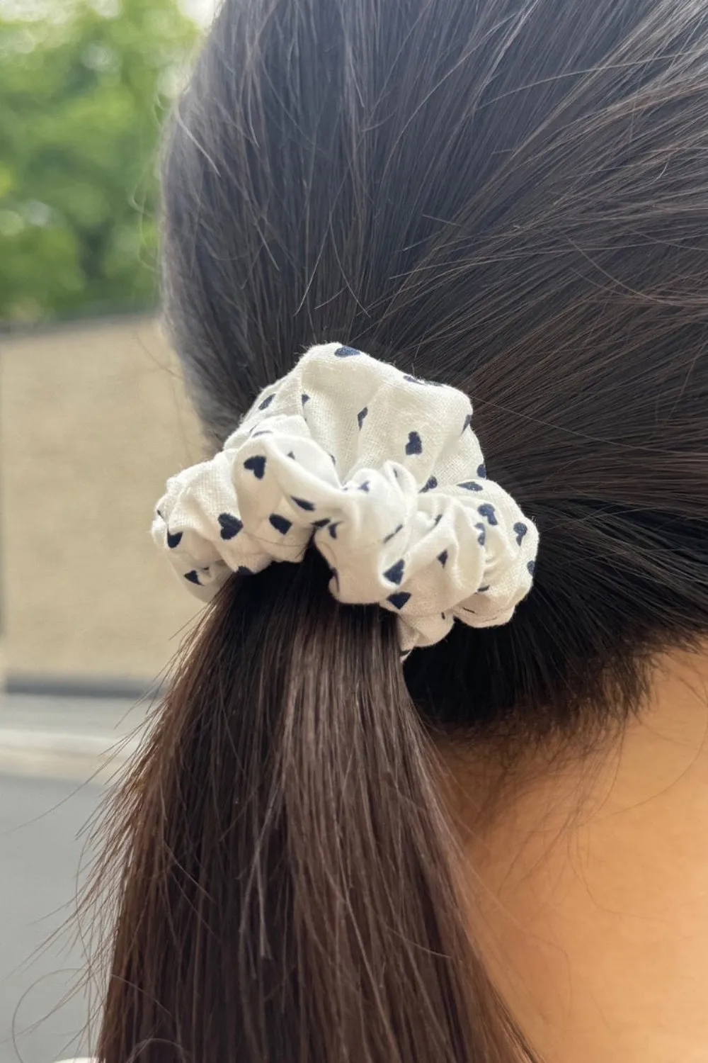 Heart Print Scrunchie