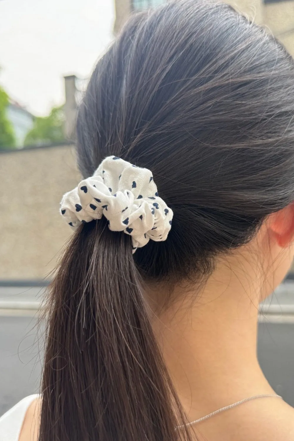Heart Print Scrunchie