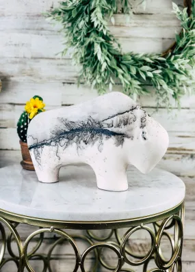 Horse Hair White Large Thin Buffalo