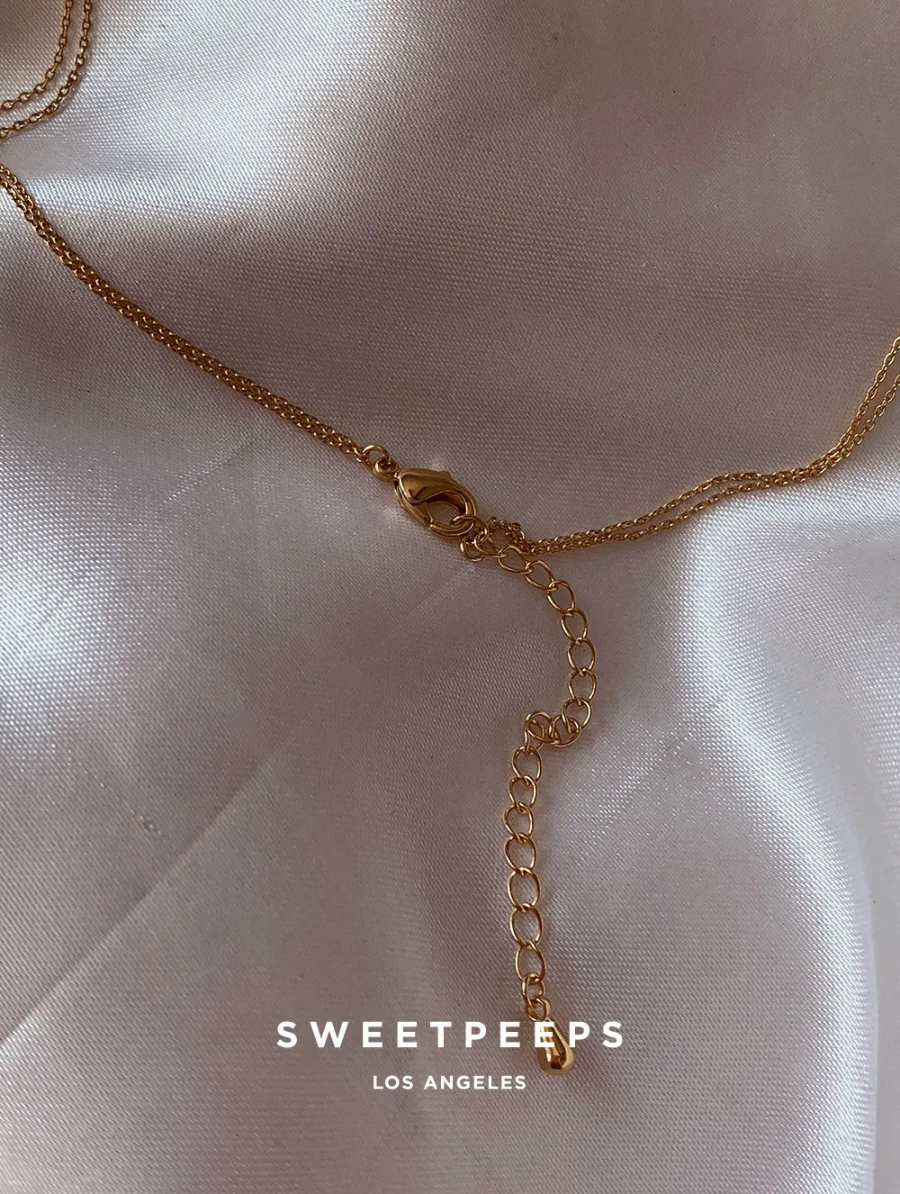 Hudson Dainty Beaded Crescent Necklace