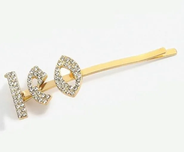 IN STOCK BLING HAIR PINS - ZODIAC GIRLY FONT