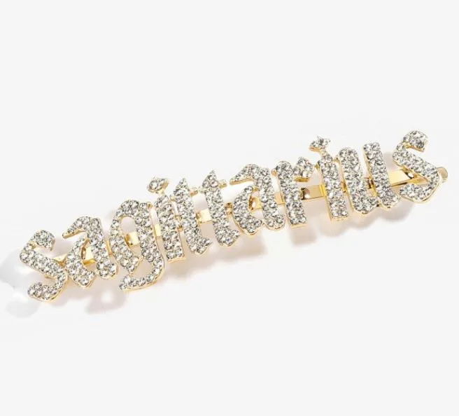 IN STOCK BLING HAIR PINS - ZODIAC GIRLY FONT