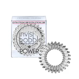 INVISIBOBBLE Power Traceless Hair Ties, Extra Strong Grip for Think Hair, Hair Accessories for Women - Crystal Clear (Pack of 3)