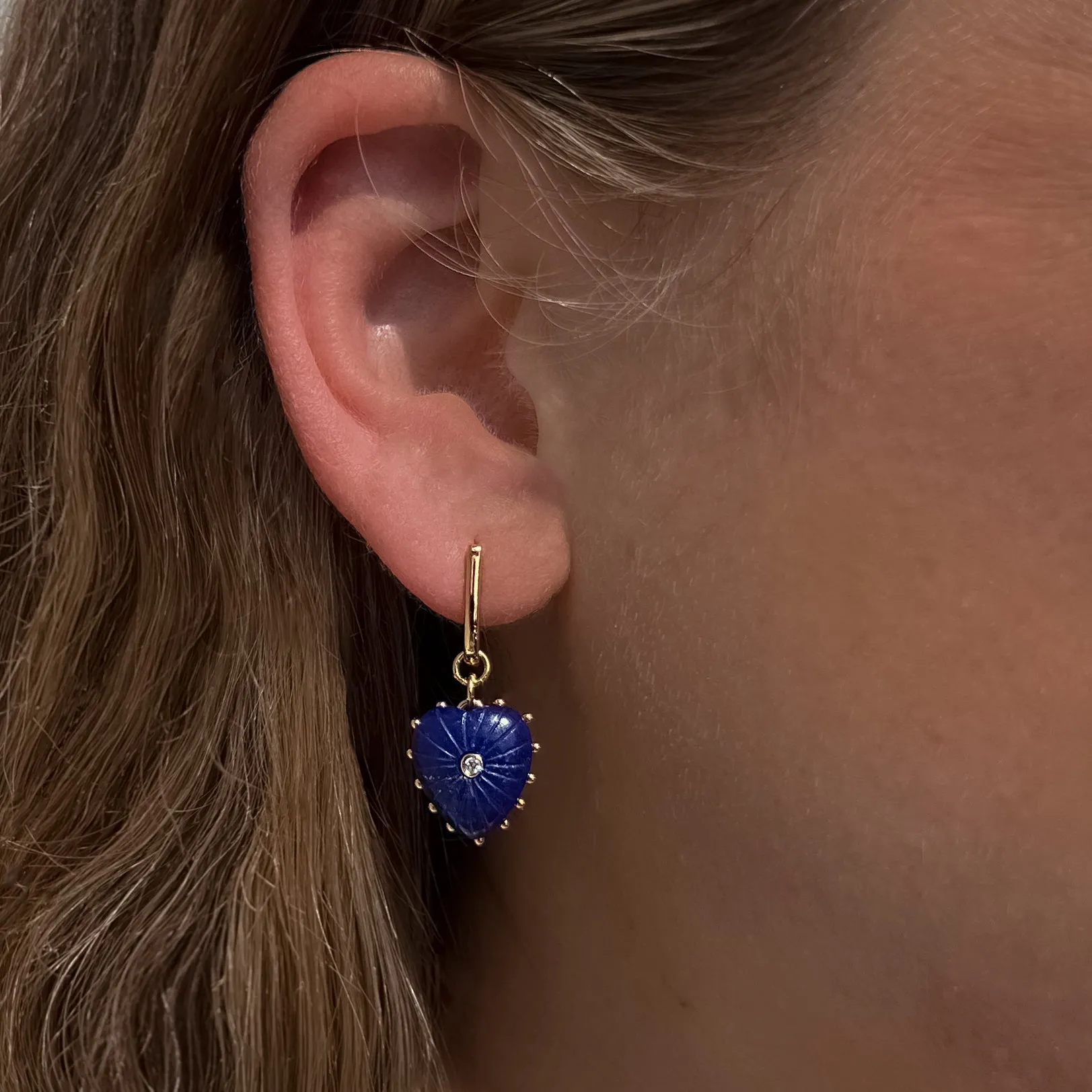 Elegant Isabel Lapis Heart-Shaped Drop Earrings