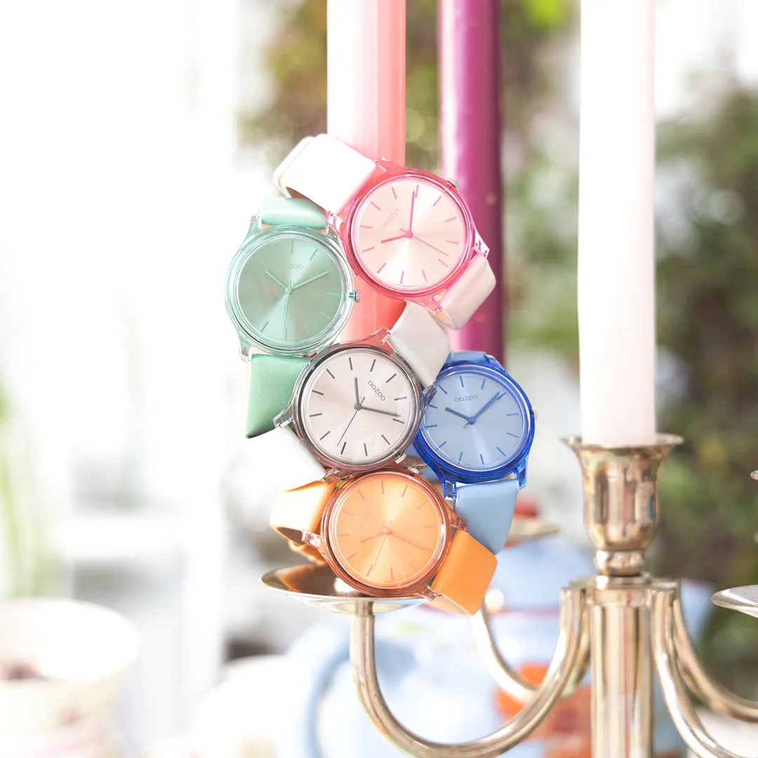 Jade green OOZOO watch with jade green leather strap - C11139