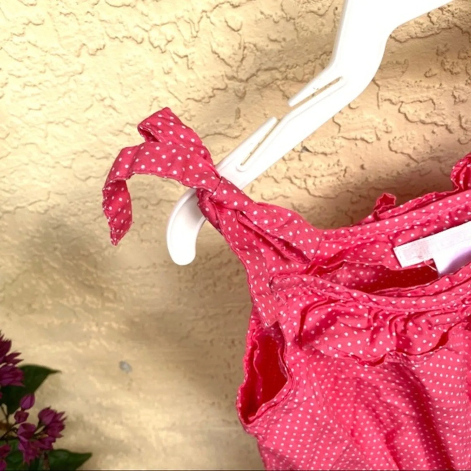 Jamie and Jack Girls Pink Polka Dot Bubble Romper 2T