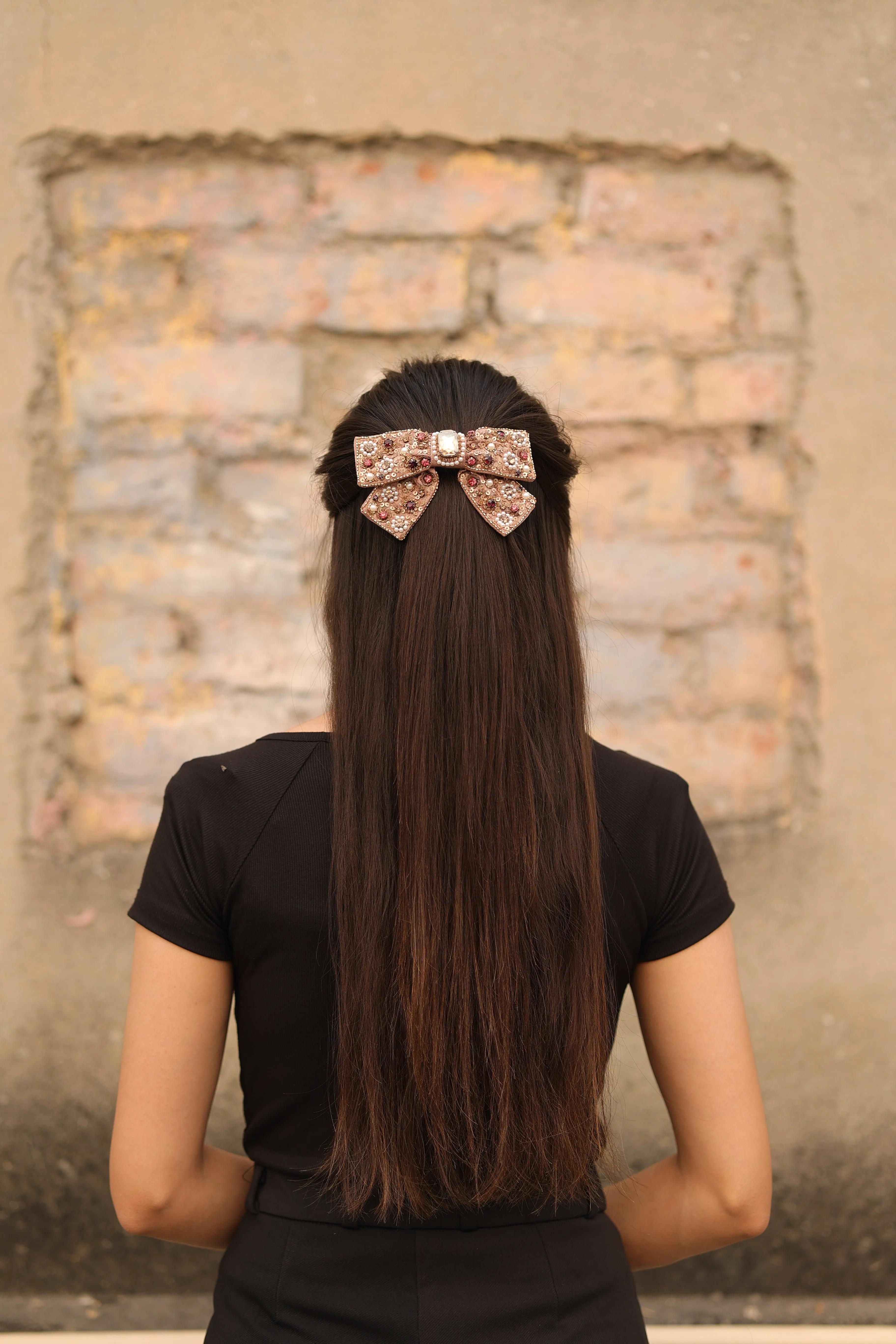 Jeweled Bow Barrette