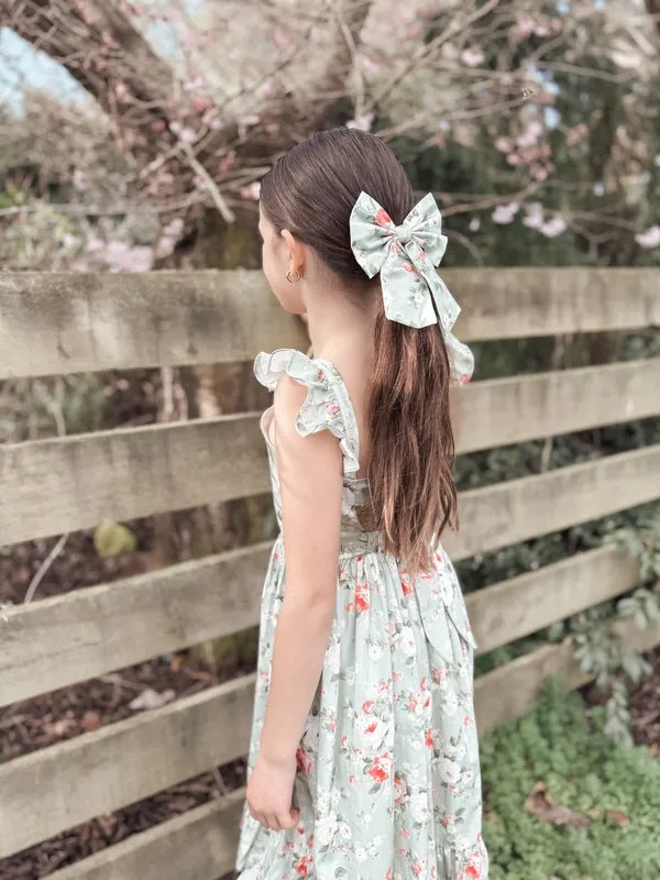 Josephine Green Floral Bow