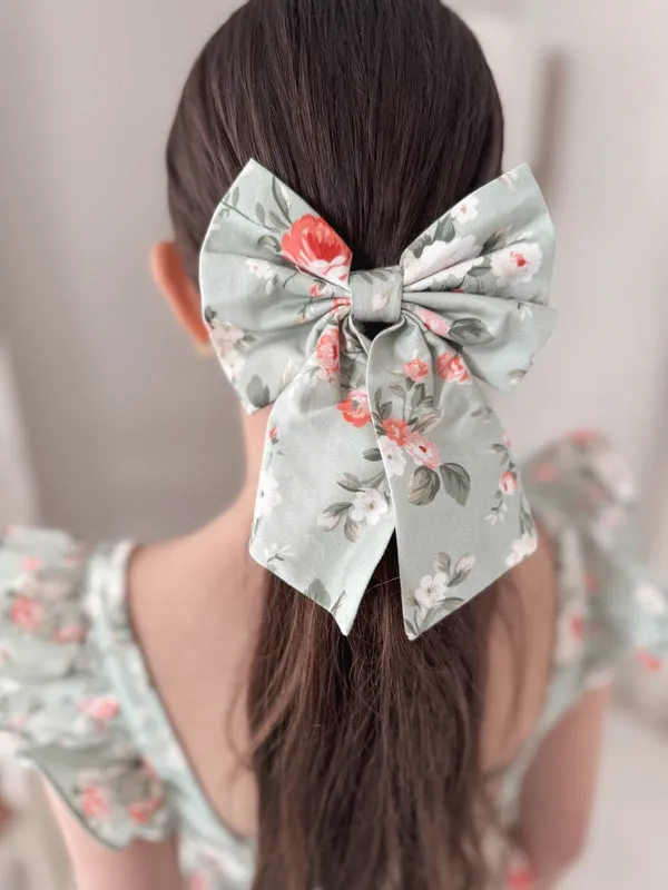 Josephine Green Floral Bow