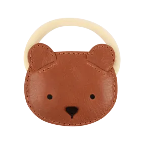 Josy Classic Hair Tie | Bear | Cognac Classic Leather