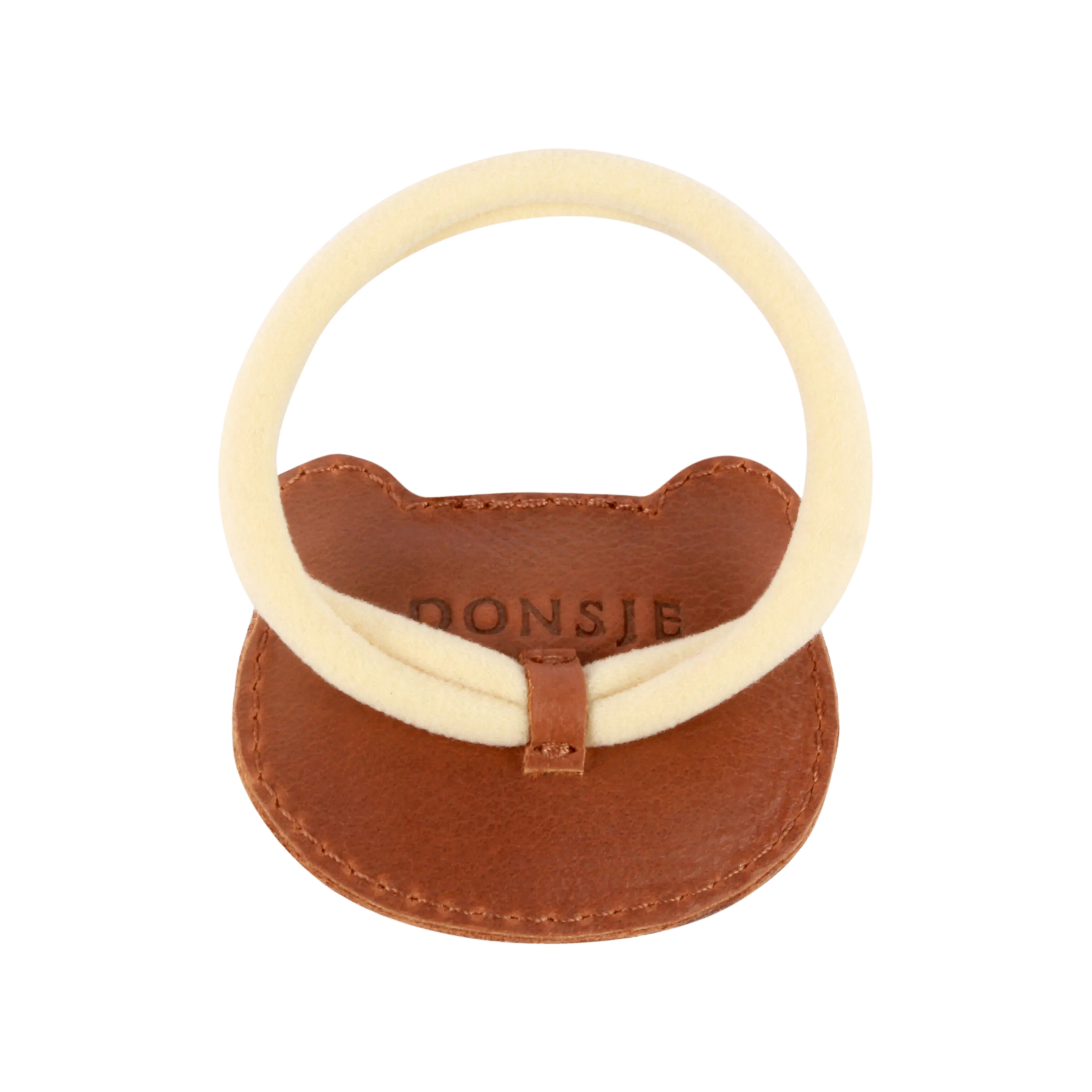 Josy Classic Hair Tie | Bear | Cognac Classic Leather