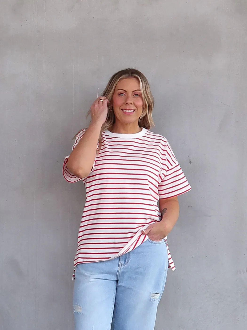 Juliette Tee - Red and White