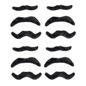 Kicko Fake Mustaches - Pack of 12 - Dress up for Your Movember Events - Novelty and Toy