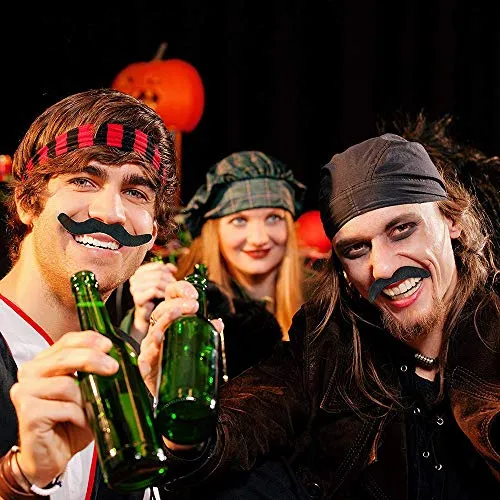 Kicko Fake Mustaches - Pack of 12 - Dress up for Your Movember Events - Novelty and Toy
