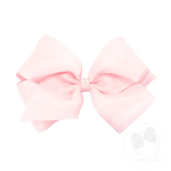 Light pink organza overlay bow