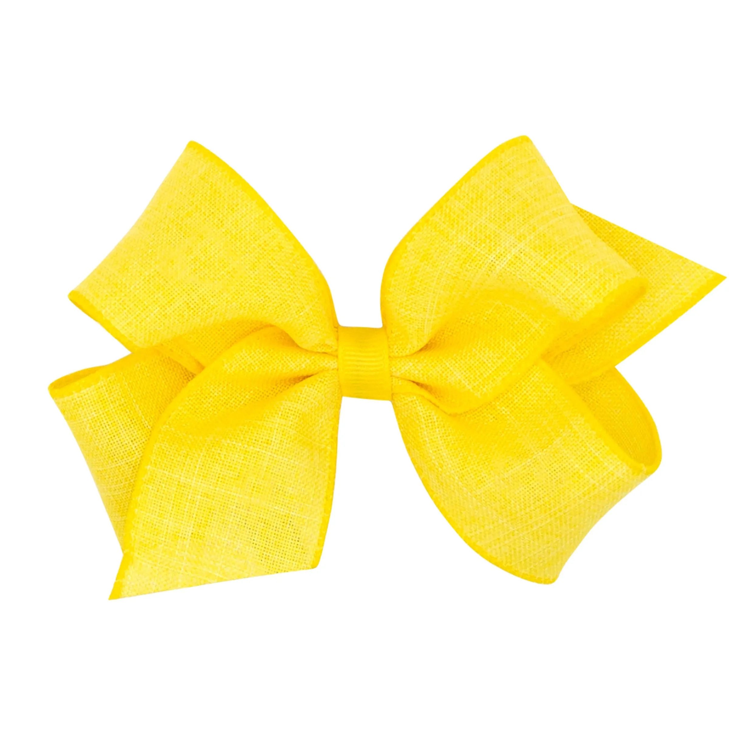 Linen texture hair bow