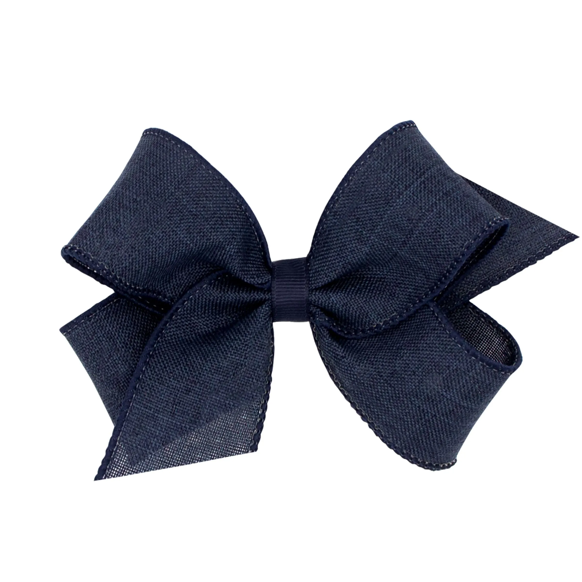 Linen texture hair bow