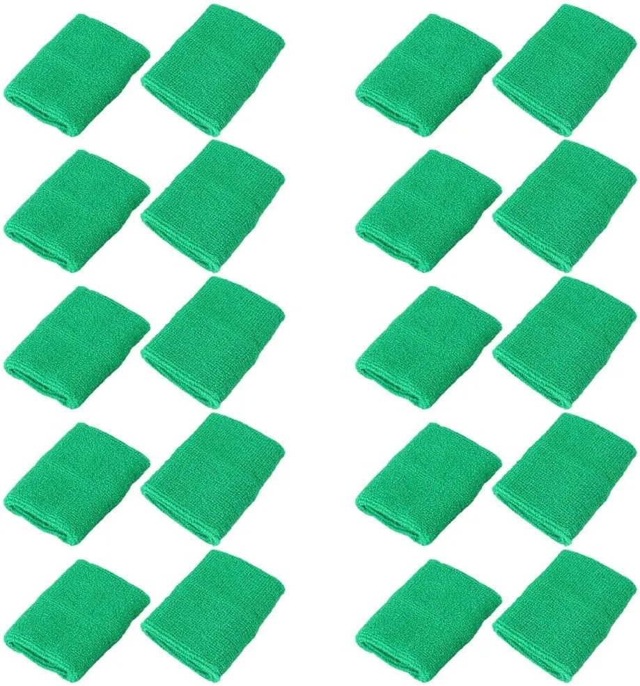Mallofusa 10 Pack Colorful Sports Basketball Football Absorbent Wristband Party Outdoor Activity