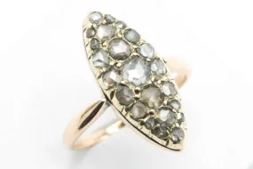 Marquise rose diamond ring in 14 carat gold