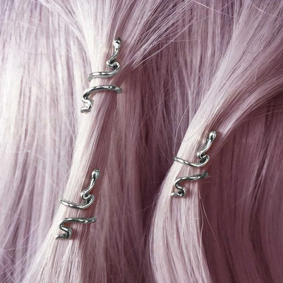MARTHA. Snake Hair Twists - Silver