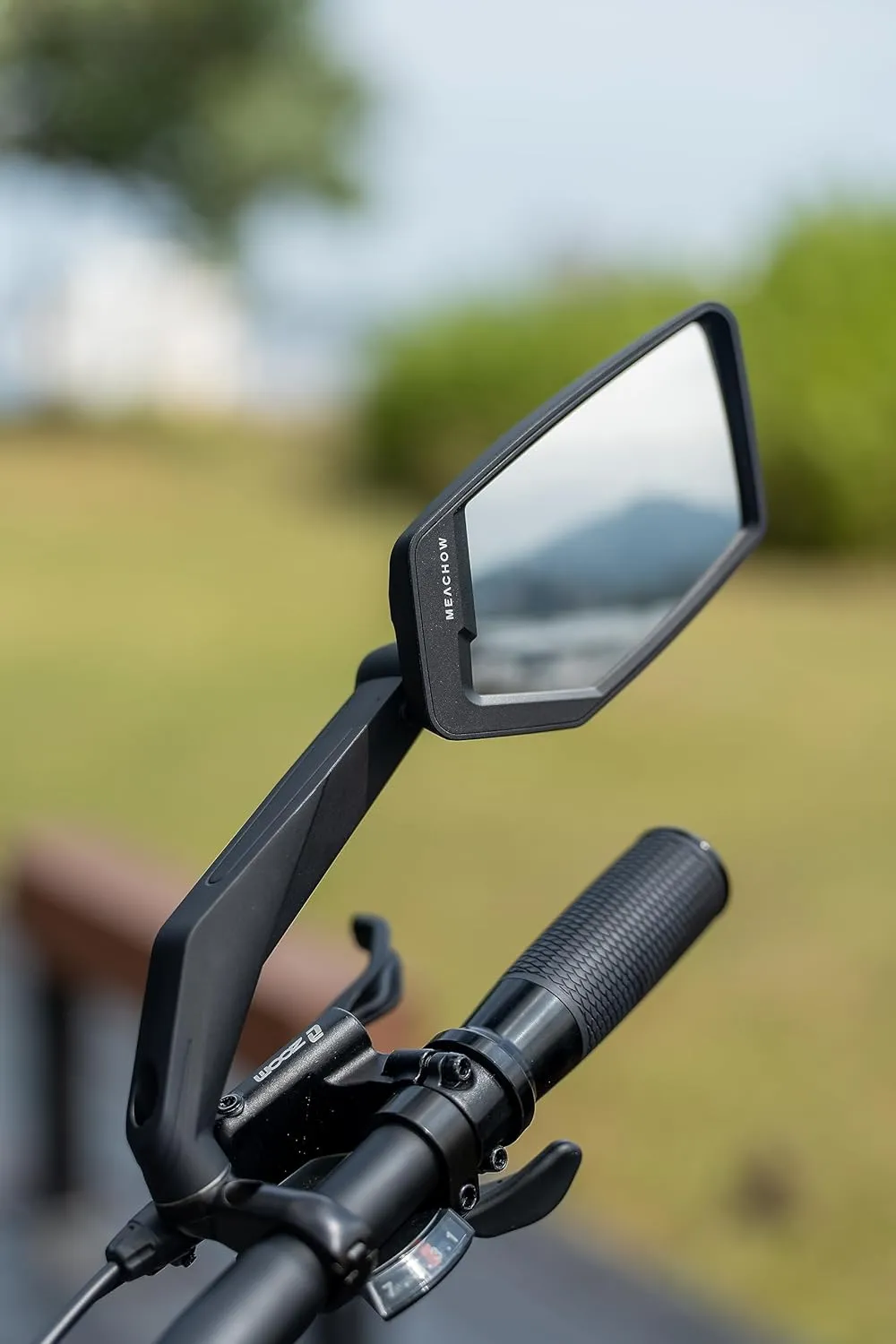 MEACHOW 2024 NEW Handlebar Bike Mirror, Scratch Resistant Glass Lens, Ultra-HD, E-bike Mirror, Bicycle Mirror, (Blue Right Side) ME-015RB