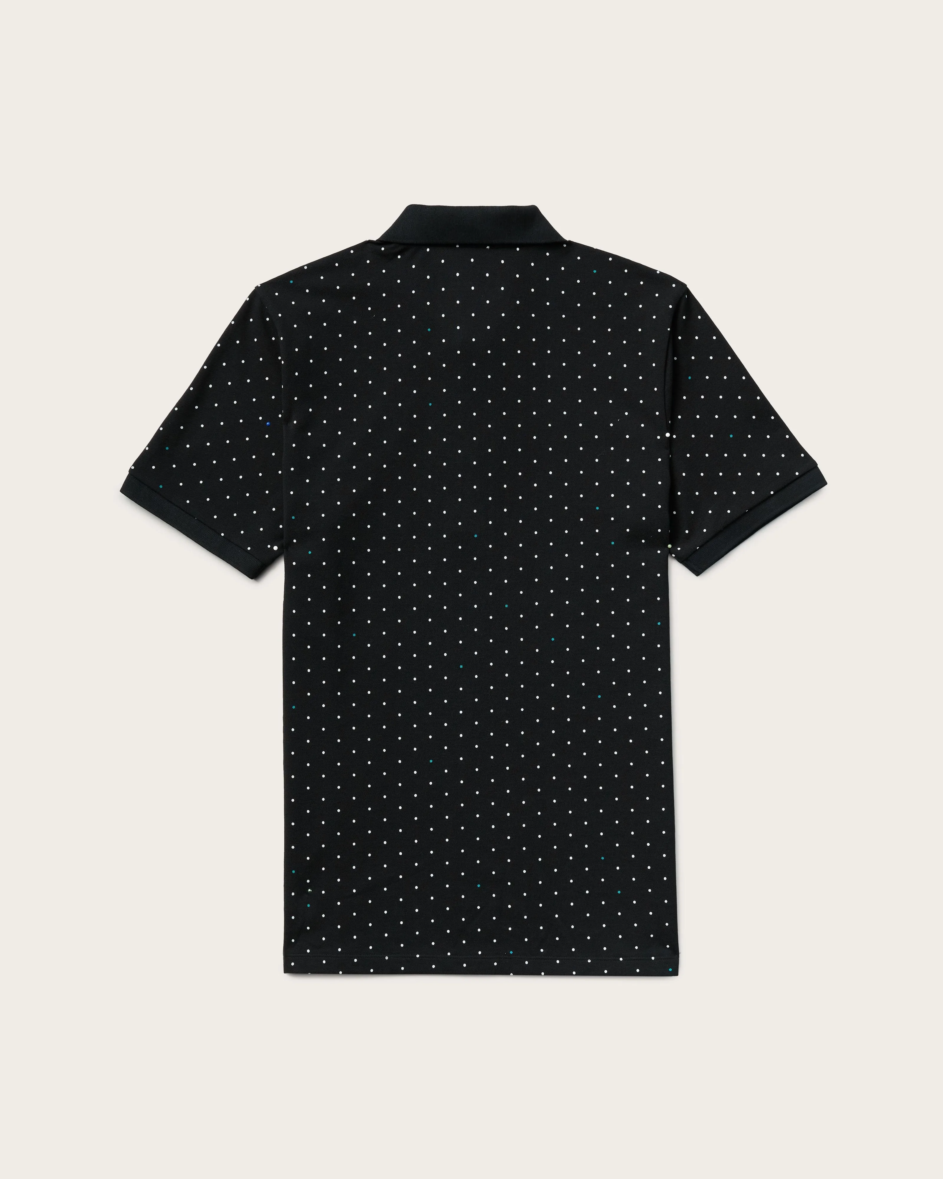 Mens Polka Dot Polo Black
