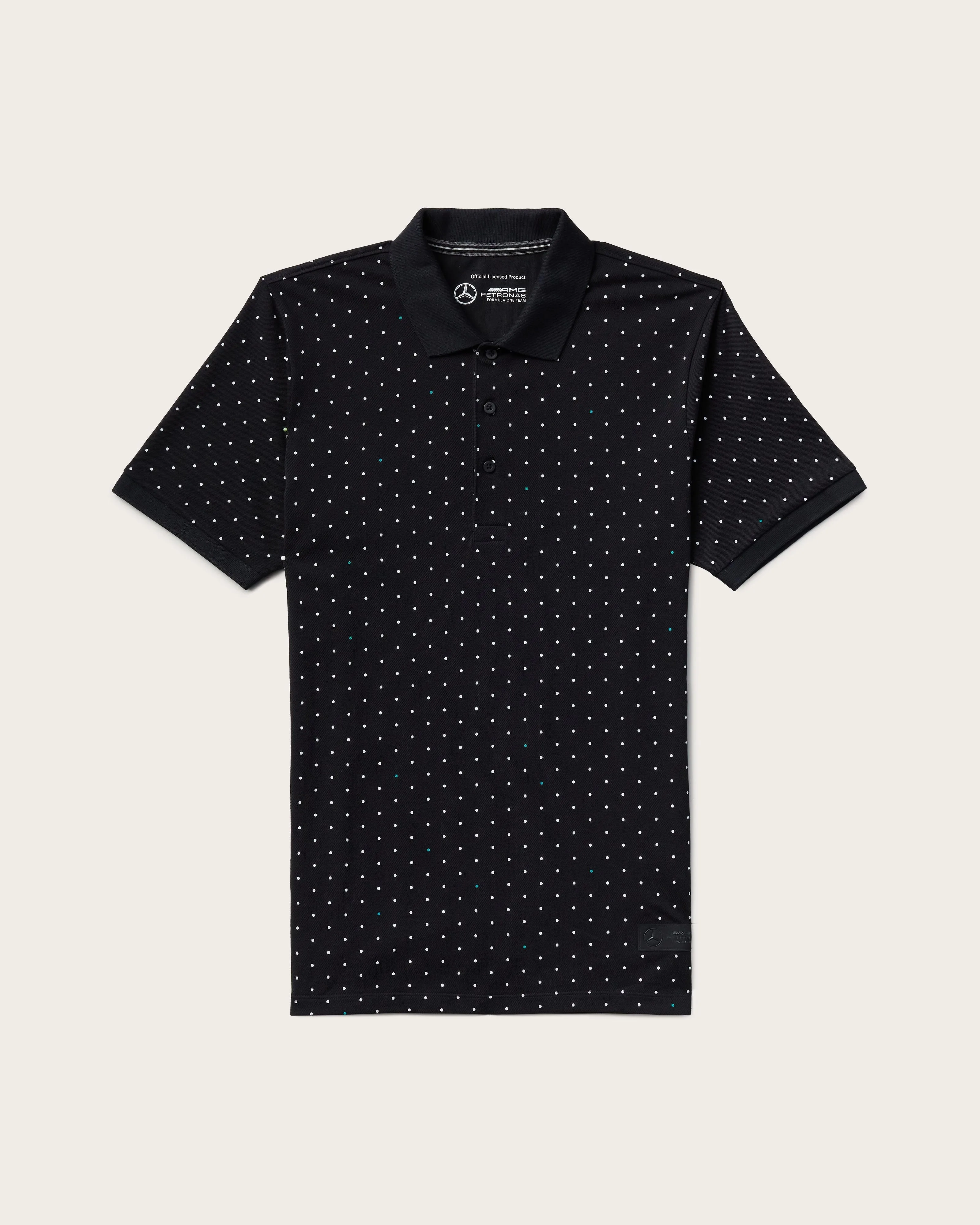 Mens Polka Dot Polo Black
