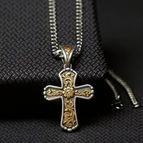 Men's Twister Cross Necklace