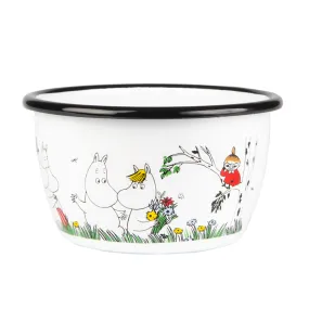 Moomin Enamel Bowl  0.3 L Colours Happy Family